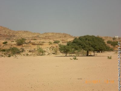 Au-delà du wadi, à sec, la ville de Bakaore